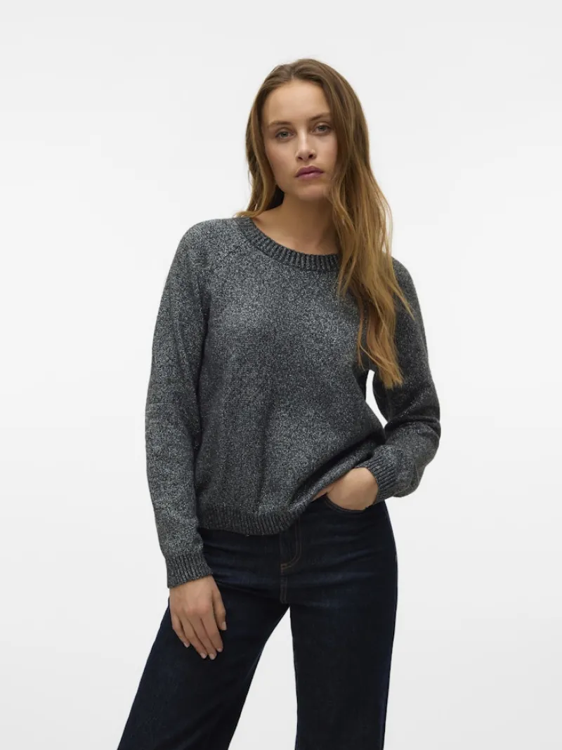 Vero Moda Pullover & Sweatshirts*VMDOFFYSHINE LS O-NECK BLOUSE REP NOOS Asphalt