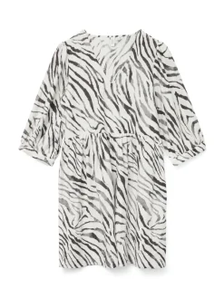 Vero Moda Kleider*VMDORA DESY 3/4 V-N SHORT DRESS WVN BTQ Cloud Dancer