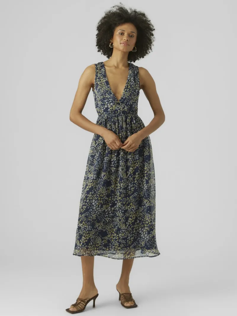 Vero Moda Kleider*VMDORA KAYA SL 7/8 DRESS WVN GA Navy Blazer