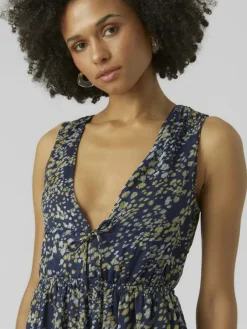 Vero Moda Kleider*VMDORA KAYA SL 7/8 DRESS WVN GA Navy Blazer