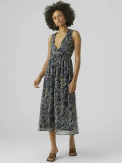 Vero Moda Kleider*VMDORA KAYA SL 7/8 DRESS WVN GA Navy Blazer