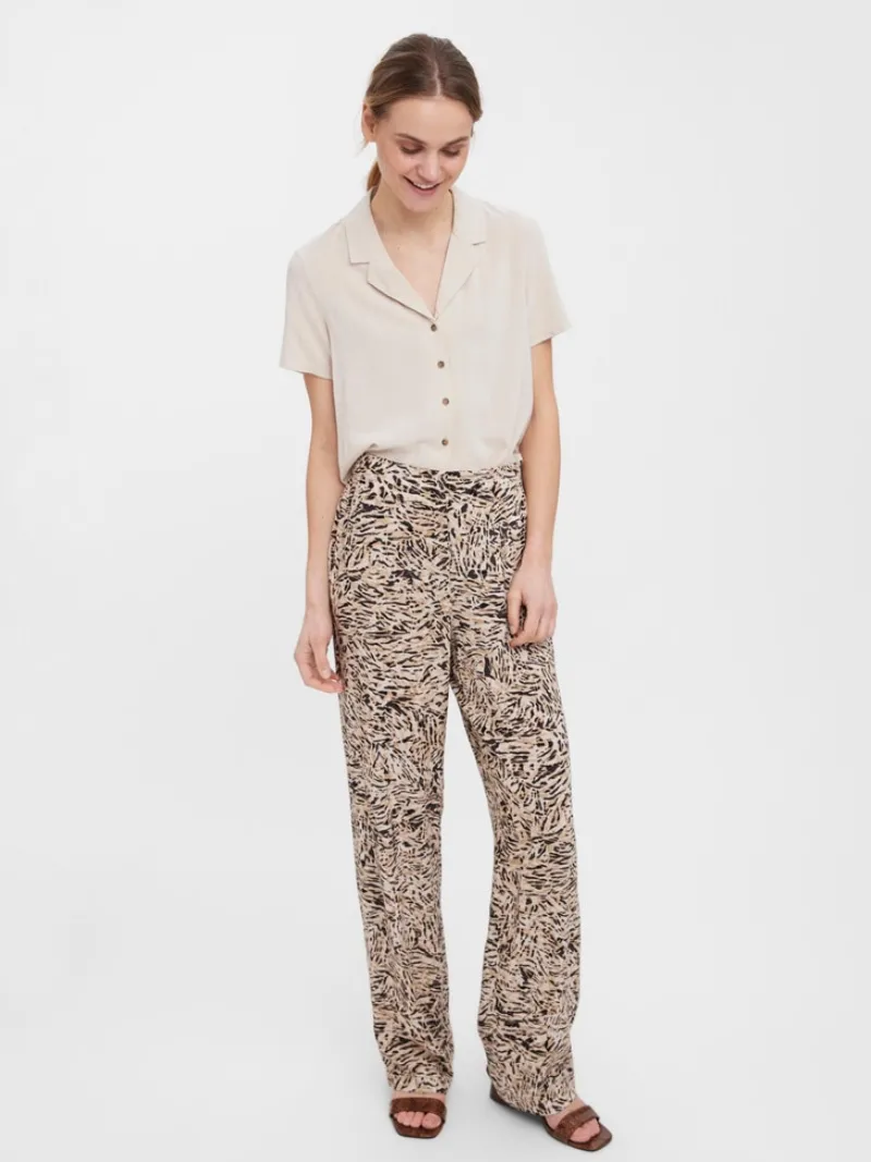 Vero Moda Hosen*VMEASY HW WIDE PANTS WVN GA White Pepper