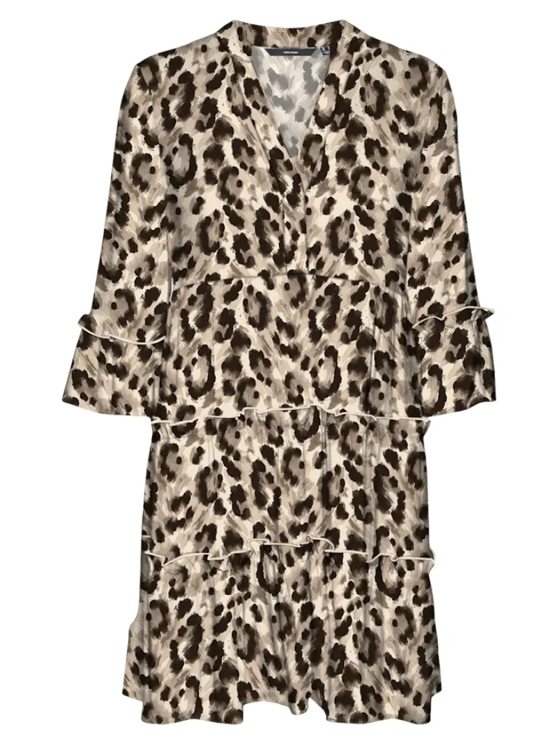 Vero Moda Kleider*VMEASY JOY 3/4 SHORT DRESS WVN GA sandshell