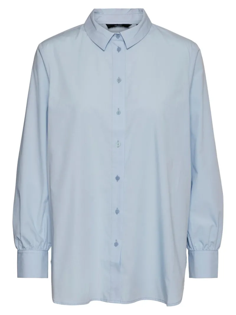 Vero Moda Blusen*VMELLA L/S BASIC SHIRT NOOS Cashmere Blue