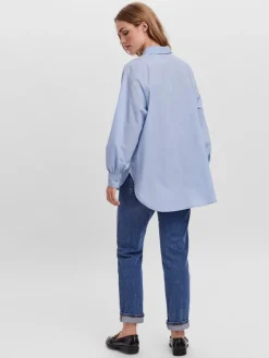 Vero Moda Blusen*VMELLA L/S BASIC SHIRT NOOS Cashmere Blue