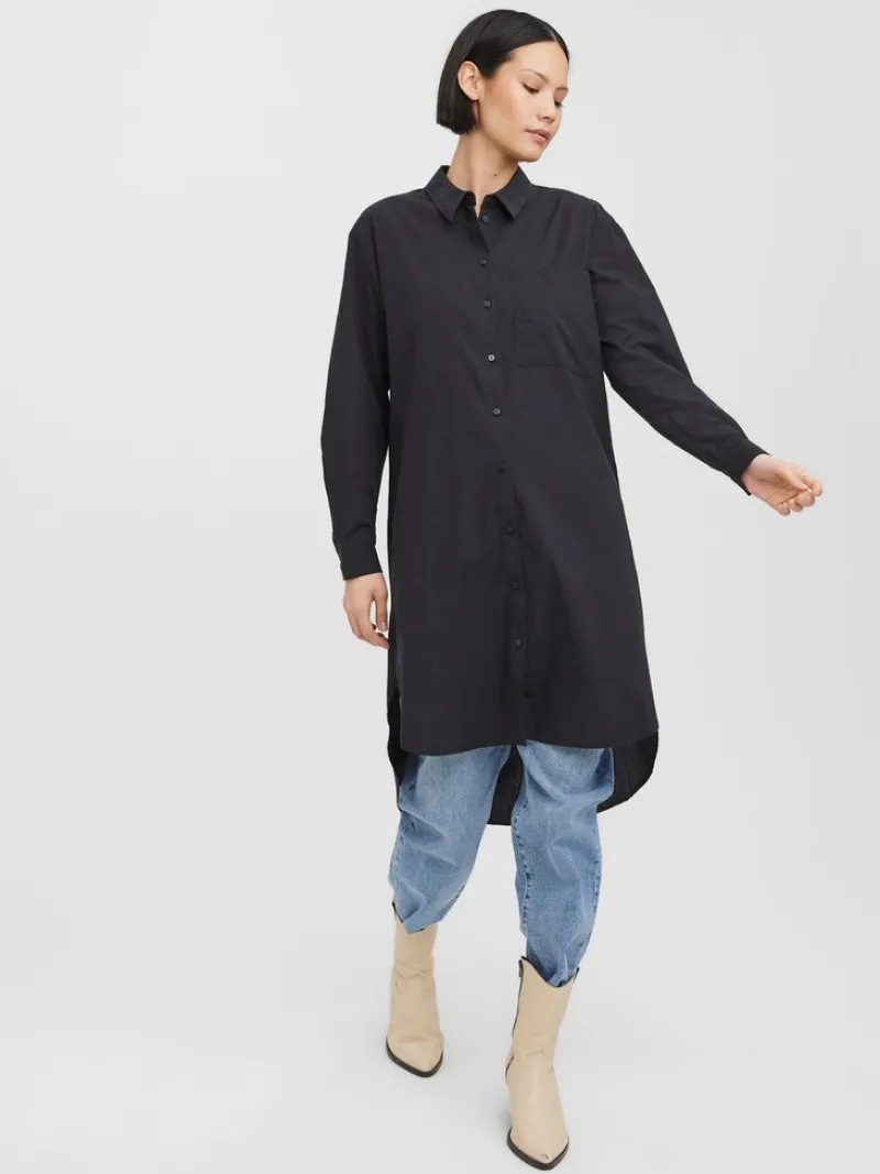 Vero Moda Blusen*VMELLA L/S LONG SHIRT NOOS Black