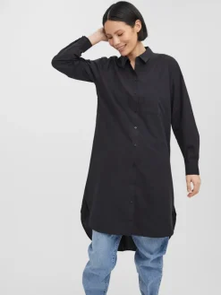 Vero Moda Blusen*VMELLA L/S LONG SHIRT NOOS Black