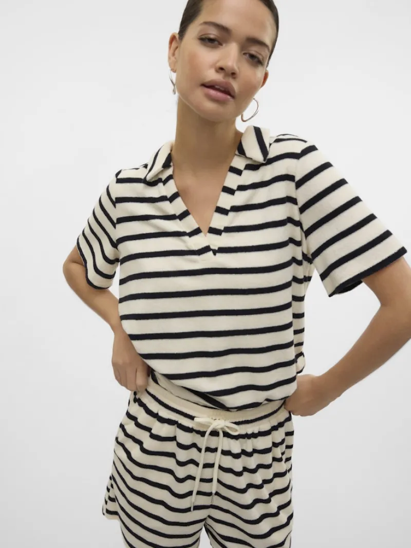 Vero Moda Shirts*VMEMELI S/S V-NECK TOP JRS LCS birch1