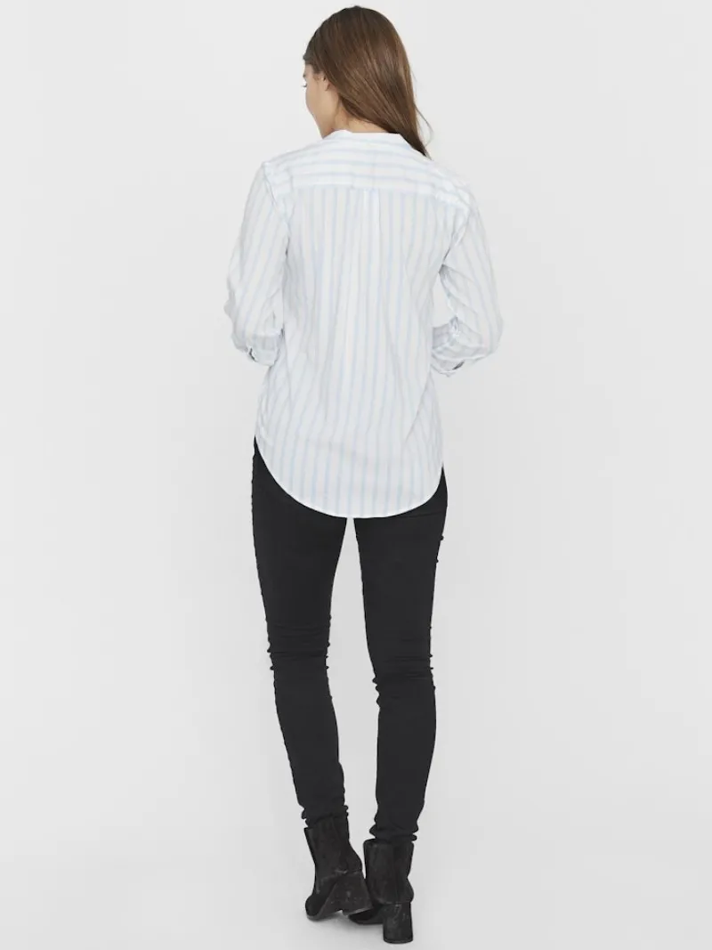 Vero Moda Blusen*VMERIKA STRIPE 3/4 SHIRT TOP WVNE10 snow white2