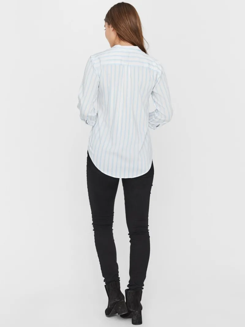 Vero Moda Blusen*VMERIKA STRIPE 3/4 SHIRT TOP WVNE10 snow white2