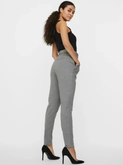 Vero Moda Hosen*VMEVA HR LOOSE BELT PANT GA COLOR Medium Grey Melange