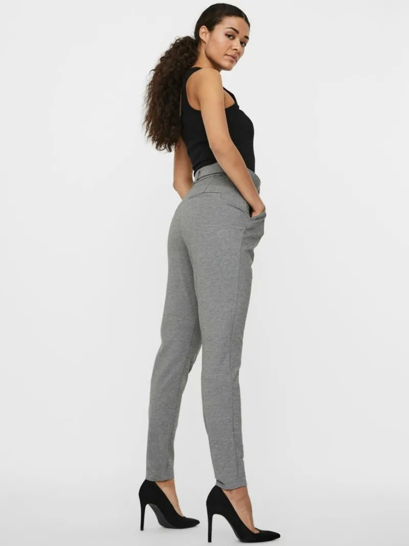 Vero Moda Hosen*VMEVA HR LOOSE BELT PANT GA COLOR Medium Grey Melange