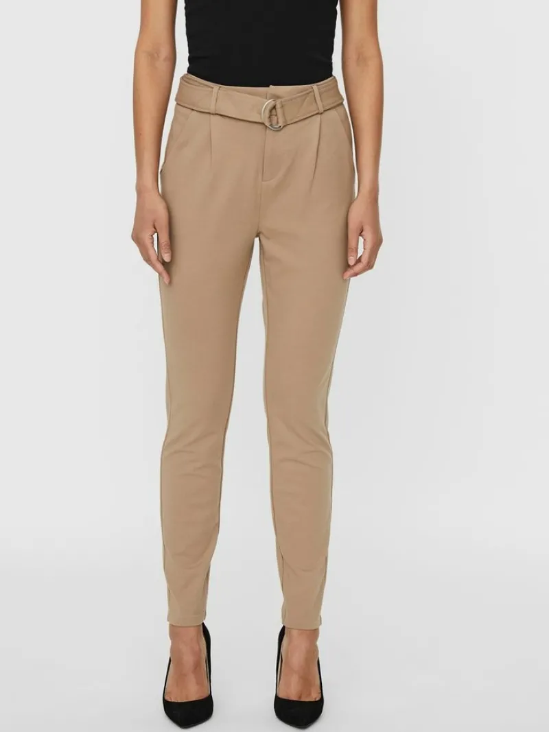 Vero Moda Hosen*VMEVA HR LOOSE BELT PANT GA COLOR Silver Mink