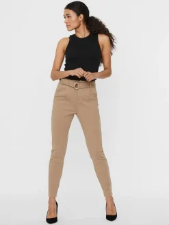 Vero Moda Hosen*VMEVA HR LOOSE BELT PANT GA COLOR Silver Mink