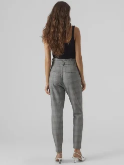 Vero Moda Hosen*VMEVA HR LOOSE PAPERBAG CHECK P GA NOOS grey