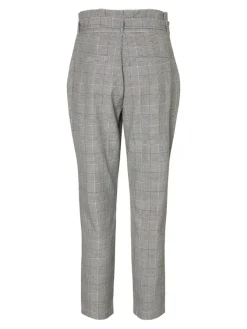 Vero Moda Hosen*VMEVA HR LOOSE PAPERBAG CHECK P GA NOOS grey