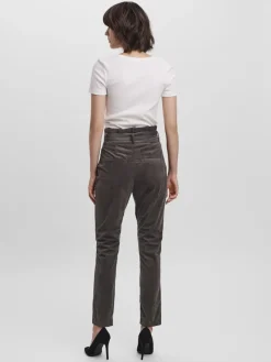 Vero Moda Hosen*VMEVA HR LOOSE PAPERBAG CORD PANT NOOS Peat