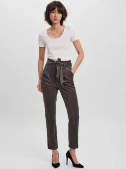 Vero Moda Hosen*VMEVA HR LOOSE PAPERBAG CORD PANT NOOS Peat