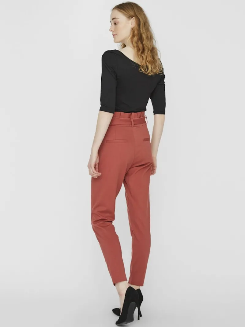 Vero Moda Hosen*VMEVA HR LOOSE PAPERBAG PANT GA COLOR marsala