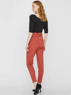 Vero Moda Hosen*VMEVA HR LOOSE PAPERBAG PANT GA COLOR marsala