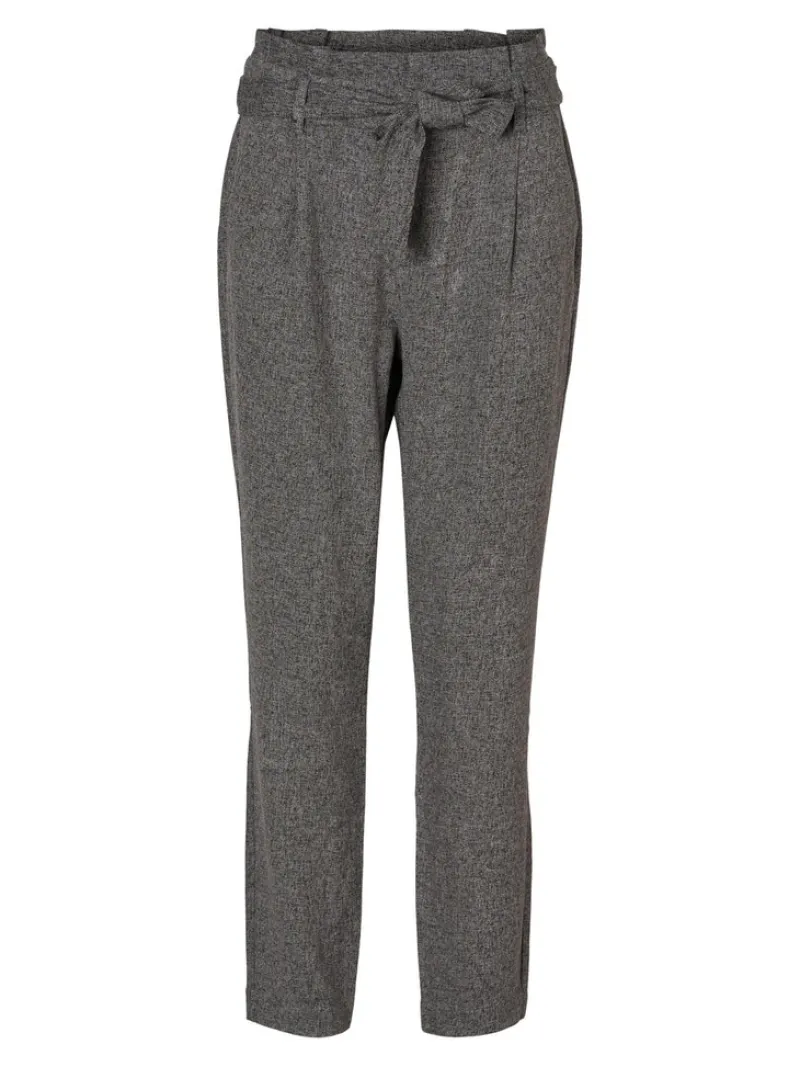Vero Moda Hosen*VMEVA HR LOOSE PAPERBAG SP PANT NOOS Medium Grey Melange