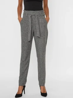 Vero Moda Hosen*VMEVA HR LOOSE PAPERBAG SP PANT NOOS Medium Grey Melange