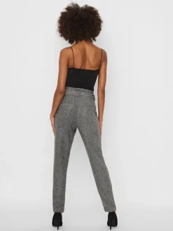 Vero Moda Hosen*VMEVA HR LOOSE PAPERBAG SP PANT NOOS Medium Grey Melange