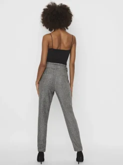 Vero Moda Hosen*VMEVA HR LOOSE PAPERBAG SP PANT NOOS Medium Grey Melange