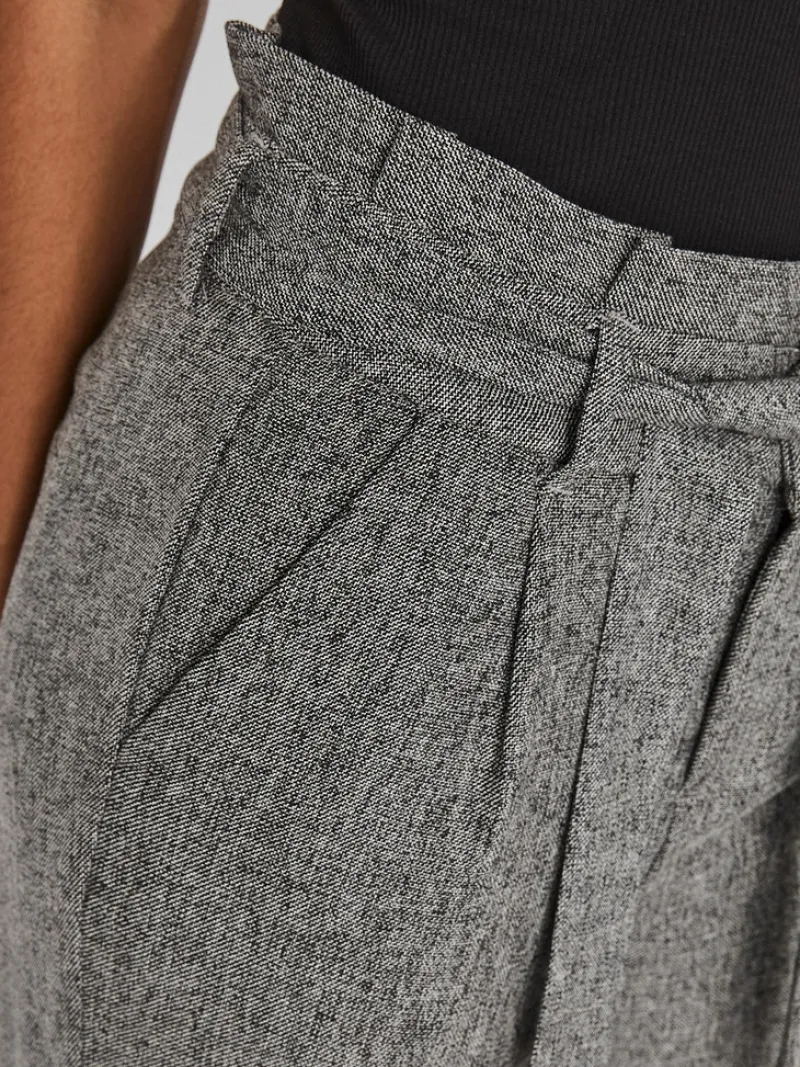 Vero Moda Hosen*VMEVA HR LOOSE PAPERBAG SP PANT NOOS Medium Grey Melange