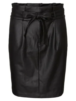 Vero Moda Röcke*VMEVA HR PAPERBAG COATED SKIRT GA NOOS Black