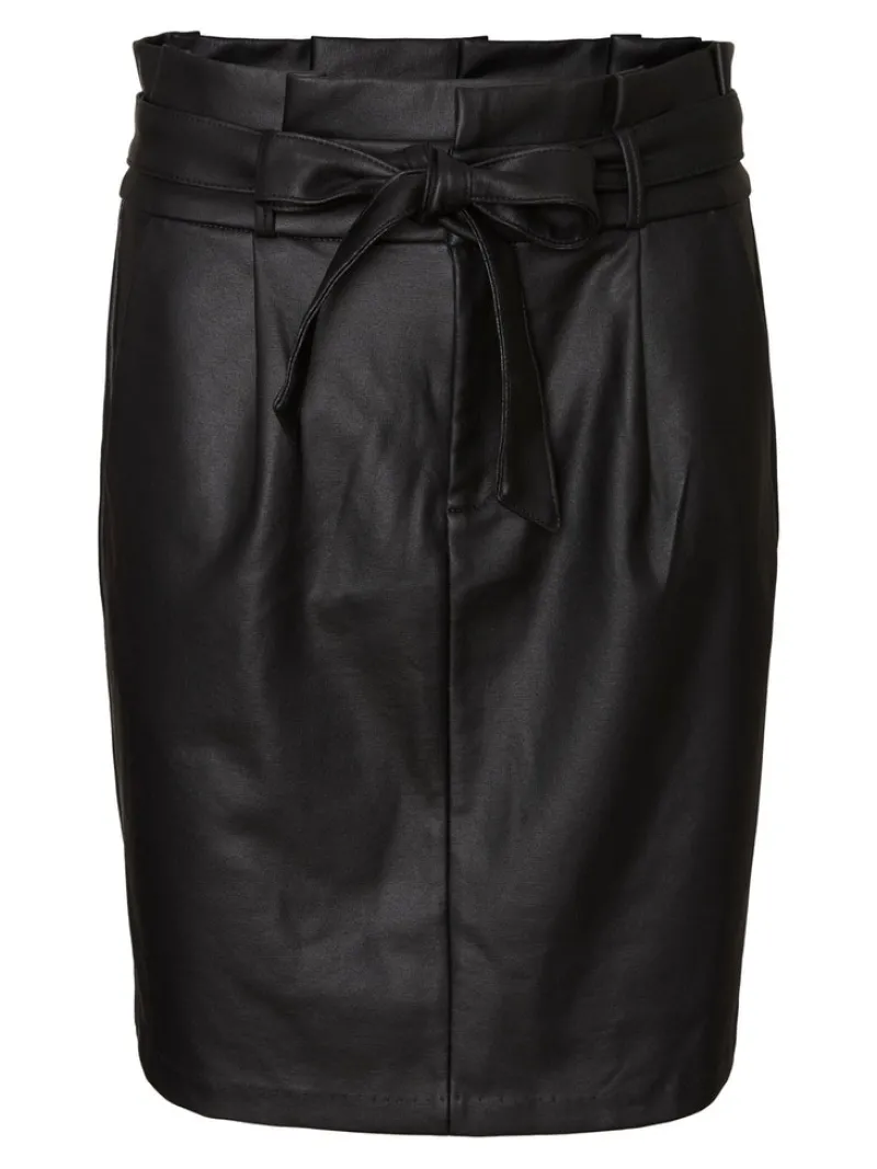 Vero Moda Röcke*VMEVA HR PAPERBAG COATED SKIRT GA NOOS Black