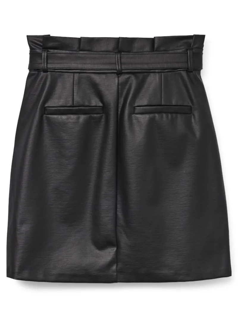 Vero Moda Röcke*VMEVA HR PAPERBAG COATED SKIRT GA NOOS Black