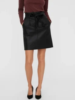 Vero Moda Röcke*VMEVA HR PAPERBAG COATED SKIRT GA NOOS Black