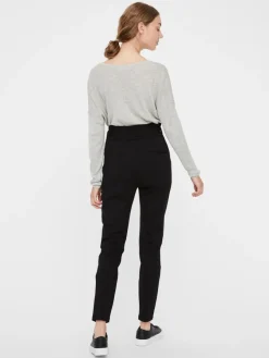 Vero Moda Hosen*VMEVA HW LOOSE PAPERBAG PANT NOOS Black