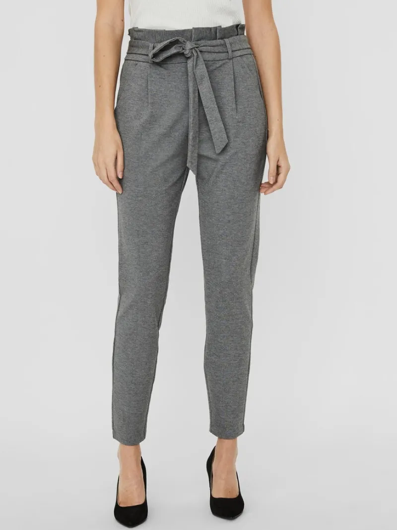 Vero Moda Hosen*VMEVA HW LOOSE PAPERBAG PANT NOOS Medium Grey Melange