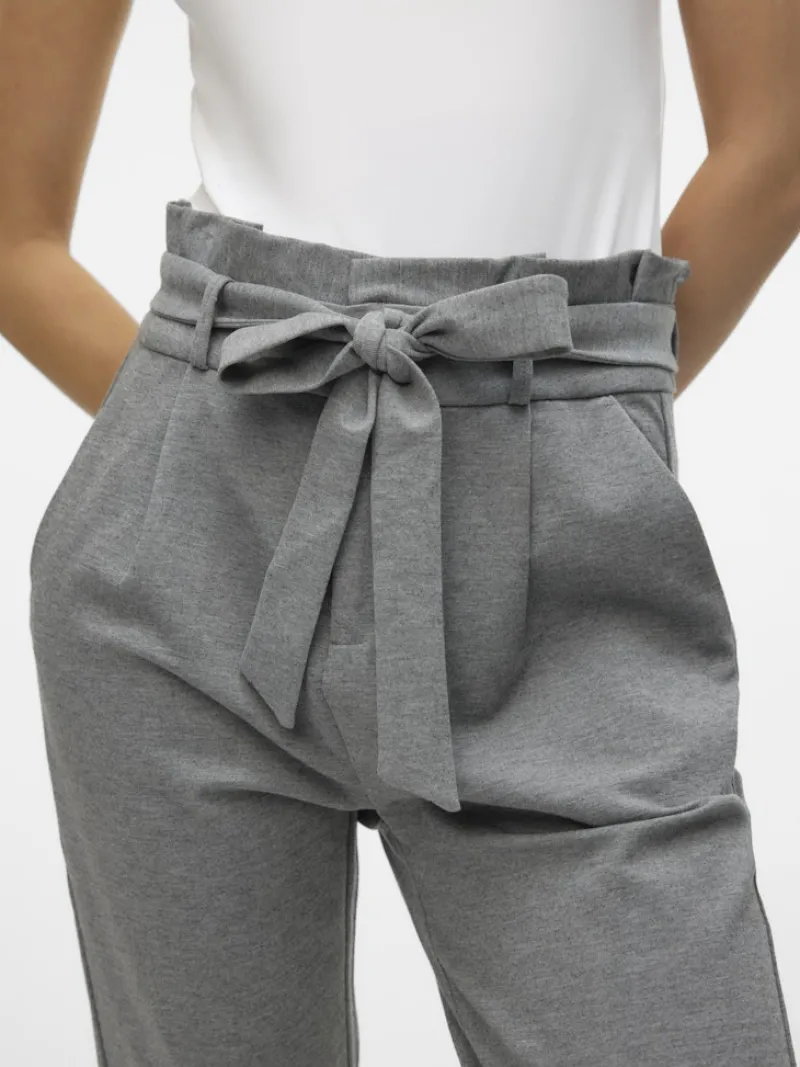 Vero Moda Hosen*VMEVA HW LOOSE PAPERBAG PANT NOOS Medium Grey Melange