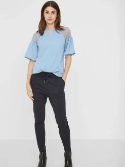 Vero Moda Hosen*VMEVA MR LOOSE STRING PANT GA NOOS Night Sky