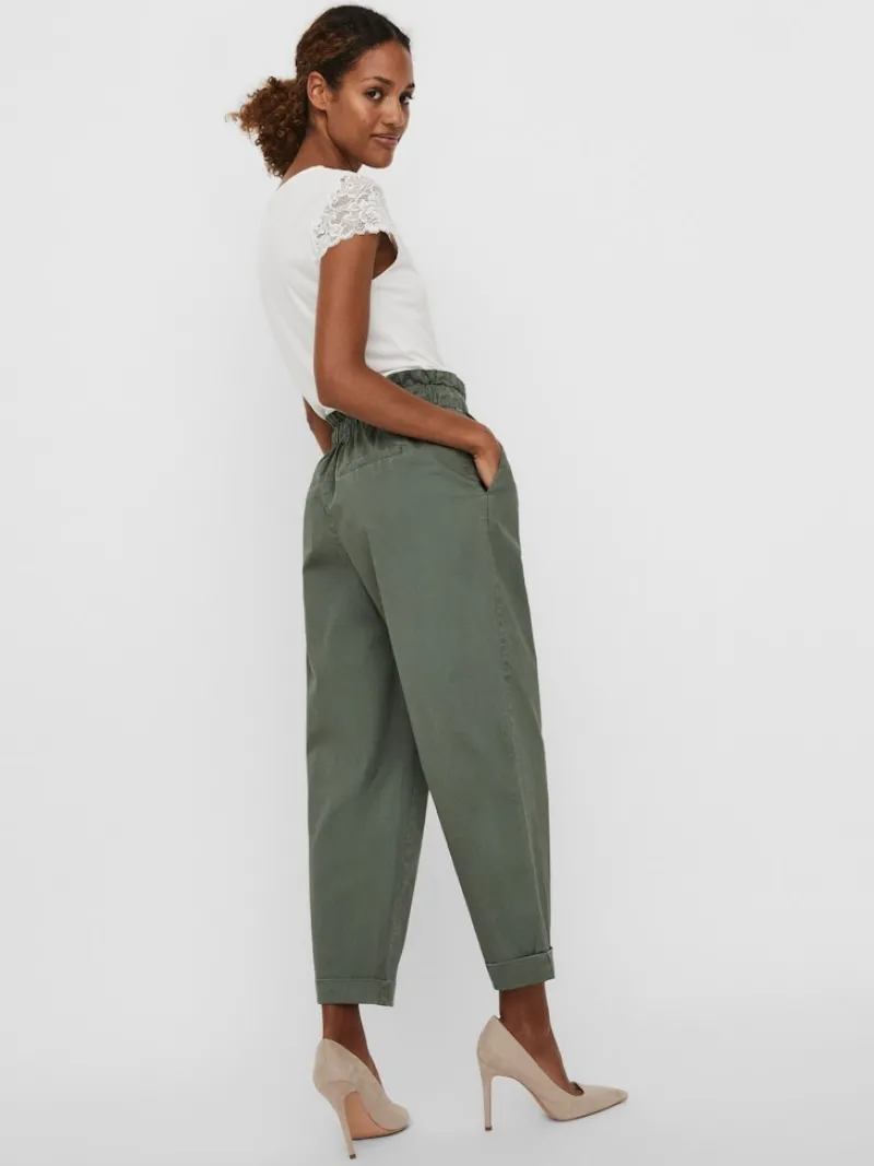 Vero Moda Hosen*VMEVANY HR LOOSE STRING ANKL PANT GA Laurel Wreath