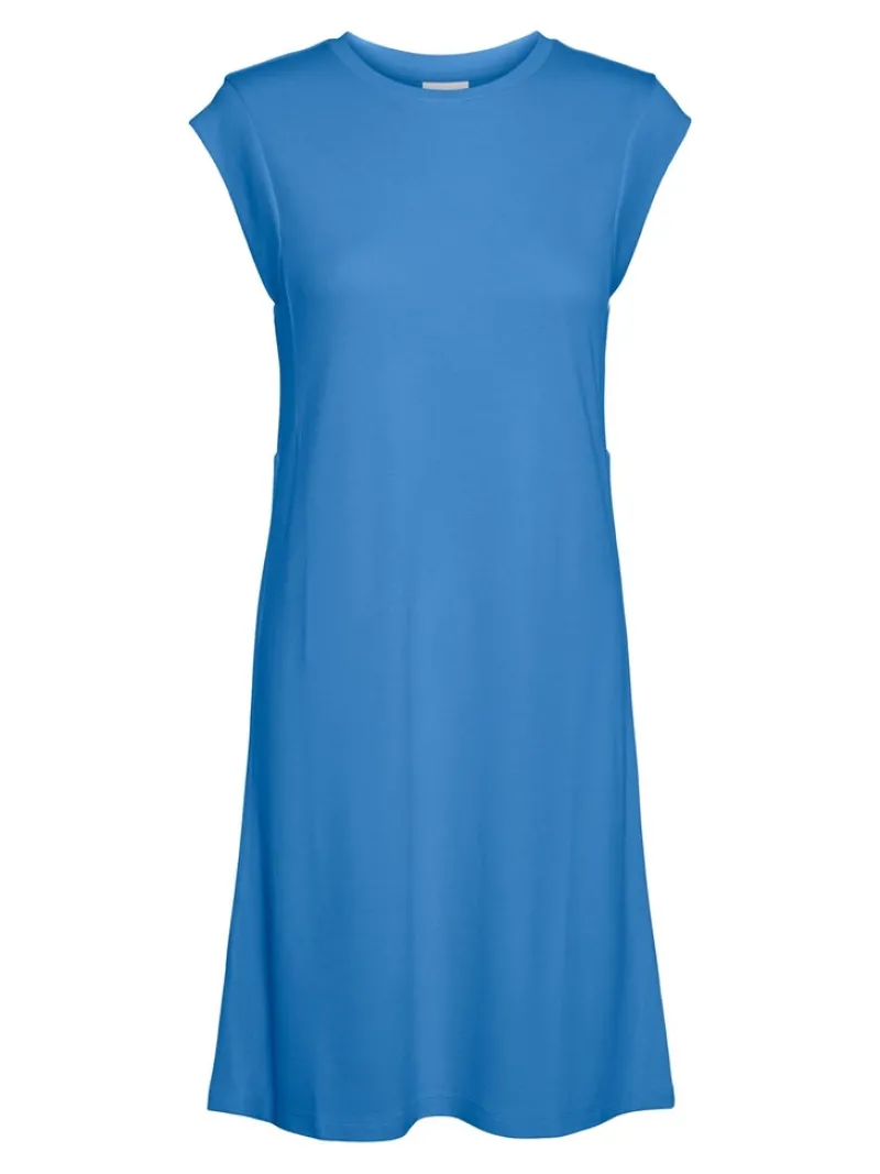 Vero Moda Kleider*VMEVERLY SL O-NECK SHORT DRESS VMA Azure Blue