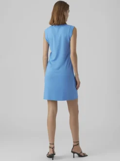 Vero Moda Kleider*VMEVERLY SL O-NECK SHORT DRESS VMA Azure Blue