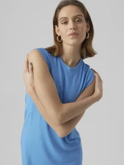 Vero Moda Kleider*VMEVERLY SL O-NECK SHORT DRESS VMA Azure Blue