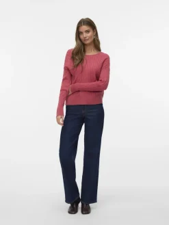 Vero Moda Pullover & Sweatshirts*VMFANTASTIC LS V-BACK CABLE PULLOVER holly berry