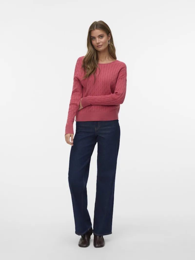 Vero Moda Pullover & Sweatshirts*VMFANTASTIC LS V-BACK CABLE PULLOVER holly berry