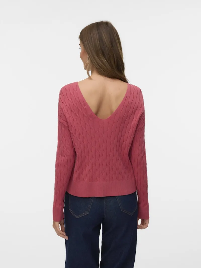 Vero Moda Pullover & Sweatshirts*VMFANTASTIC LS V-BACK CABLE PULLOVER holly berry