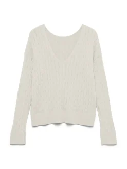 Vero Moda Pullover & Sweatshirts*VMFANTASTIC LS V-BACK CABLE PULLOVER birch