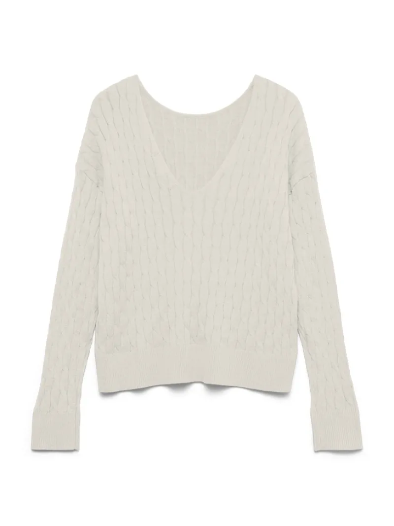 Vero Moda Pullover & Sweatshirts*VMFANTASTIC LS V-BACK CABLE PULLOVER birch