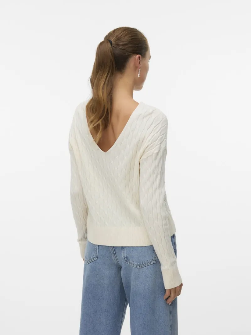 Vero Moda Pullover & Sweatshirts*VMFANTASTIC LS V-BACK CABLE PULLOVER birch