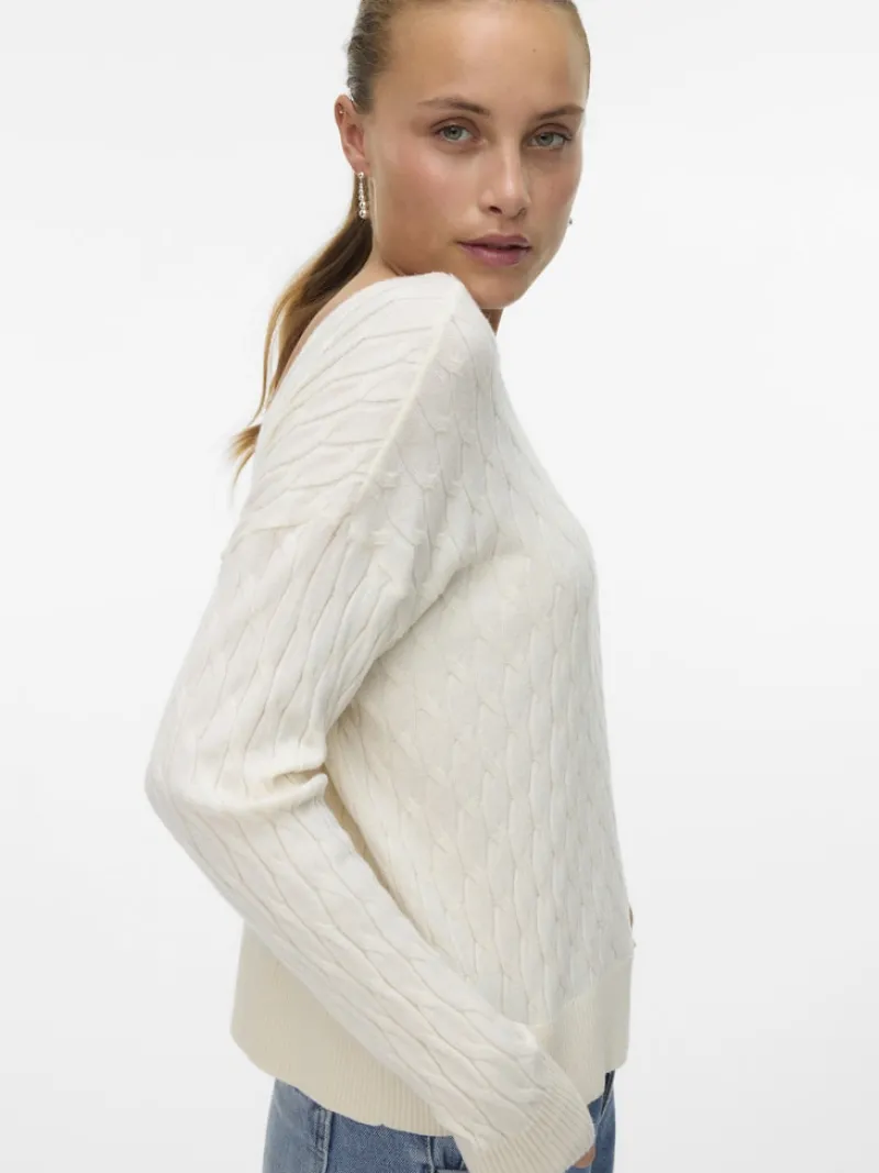 Vero Moda Pullover & Sweatshirts*VMFANTASTIC LS V-BACK CABLE PULLOVER birch