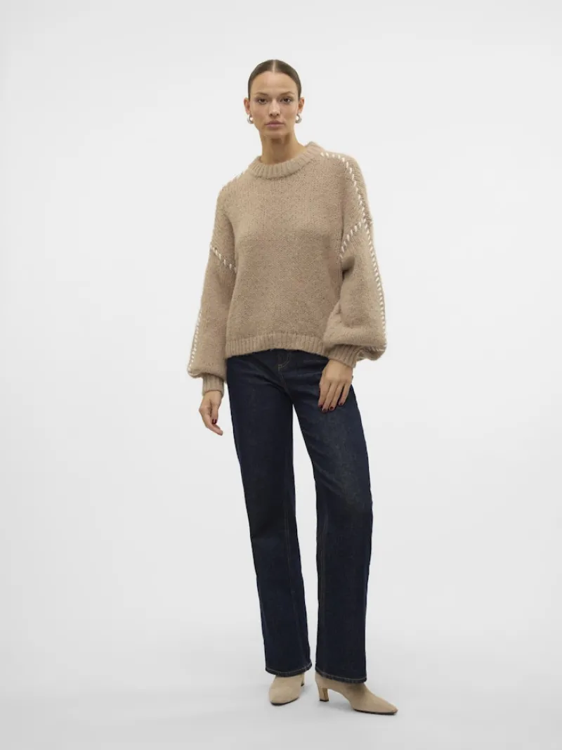 Vero Moda Pullover & Sweatshirts*VMFENG LS O-NECK PULLOVER GA BOO Silver Mink