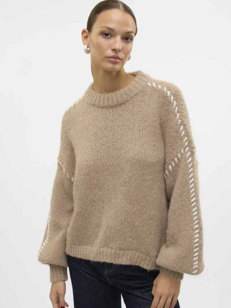 Vero Moda Pullover & Sweatshirts*VMFENG LS O-NECK PULLOVER GA BOO Silver Mink